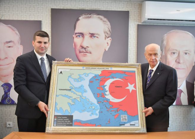 Τουρκικό παραλήρημα | Χάρτης δείχνει την Κρήτη και το μισό Αιγαίο ως μέρος της Τουρκίας