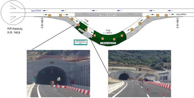 Κορίνθου - Πατρών: Έτοιμες οι νέες σήραγγες της Ακράτας