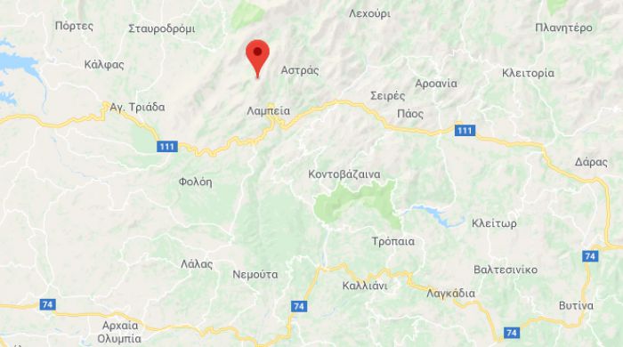 Νέα σεισμική δόνηση στην Ηλεία - Αισθητή και σε χωριά της Γορτυνίας