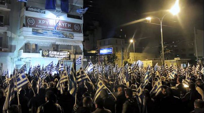 Μεγάλη συγκέντρωση της Χρυσής Αυγής κατά του ρατσισμού ενάντια των Ελλήνων (vd)