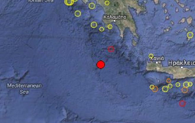Σεισμός 4,4R νότια της Πελοποννήσου