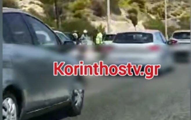 Μποτιλιάρισμα χιλιομέτρων στην εθνική οδό Αθηνών – Κορίνθου μετά από καραμπόλα 3 αυτοκινήτων (vd)