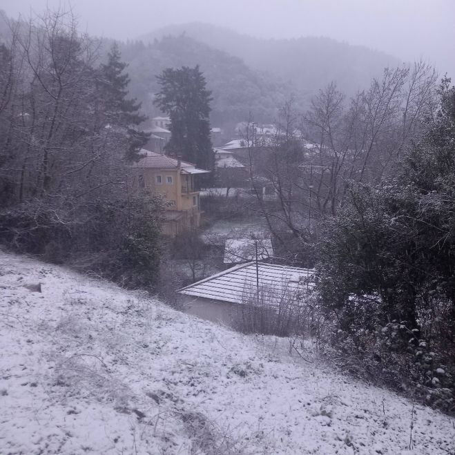 "Άσπρη μέρα" είδε η ορεινή Αρκαδία | Όμορφες εικόνες από Λαγκάδια, Βυτίνα, Βαλτεσινίκο, Αλωνίσταινα! (vd)