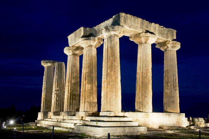 Ο ηλεκτροφωτισμός του ναού Απόλλωνος στην Αρχαία Κόρινθο «Ex korinthum lux»