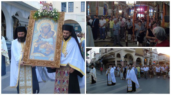 Πλήθος κόσμου στην λιτανεία της εικόνας της «Παναγίας της Τριπολιτσάς» (εικόνες)
