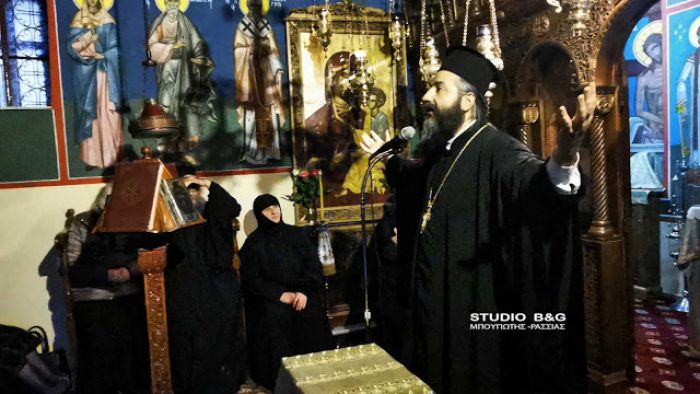 &Omicron;&mu;&iota;&lambda;ί&alpha; &tau;&omicron;&upsilon; &Alpha;&rho;&chi;&iota;&mu;&alpha;&nu;&delta;&rho;ί&tau;&eta; &Iota;ά&kappa;&omega;&beta;&omicron;&upsilon; &Kappa;&alpha;&nu;ά&kappa;&eta; &sigma;&tau;&eta;&nu; &Iota;&epsilon;&rho;ά &Mu;&omicron;&nu;ή &Alpha;&gamma;ί&alpha;&sigmaf; &Mu;&alpha;&rho;ί&nu;&alpha;&sigmaf; &sigma;&tau;&omicron; Ά&rho;&gamma;&omicron;&sigmaf;