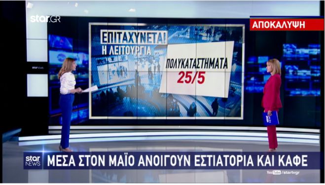 Ρεπορτάζ Star | Τα σχέδια της Κυβέρνησης για καφέ, εστιατόρια, πολυκαταστήματα, μπαρ, συναυλίες και κατασκηνώσεις!