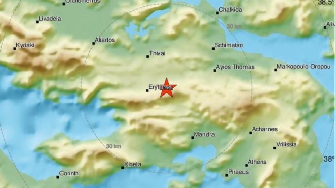 Σεισμός 3,8 Ρίχτερ αισθητός και στην Αττική