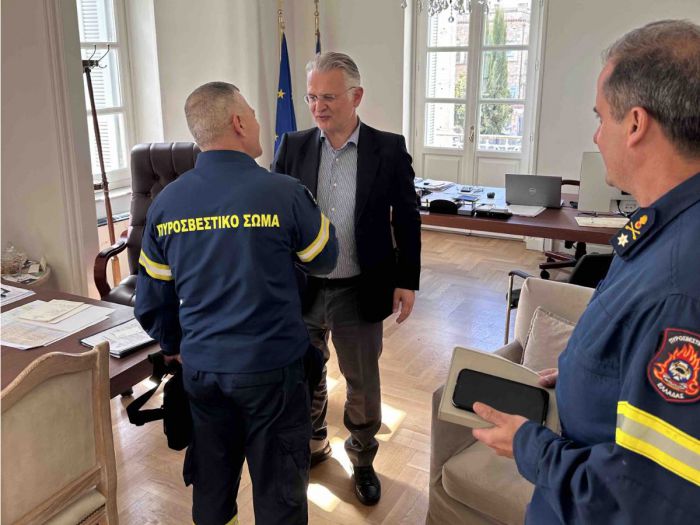 Στην Τρίπολη ο Συντονιστής Επιχειρήσεων Πελοποννήσου, Δυτικής Ελλάδας και Νήσων του Πυροσβεστικού Σώματος