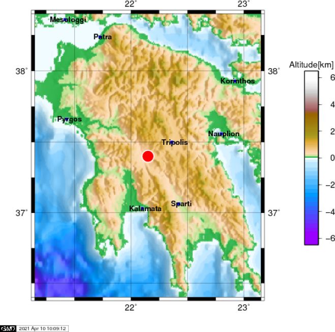 Σεισμός 2.4 Ρίχτερ κοντά στην Μεγαλόπολη