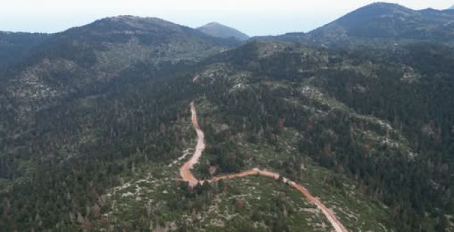 "Κραυγή αγωνίας για τον Νότιο Πάρνωνα" | Η φωτογραφία με το δρόμο που ανοίγουν πάνω από τα Πελετά για τις ανεμογεννήτριες