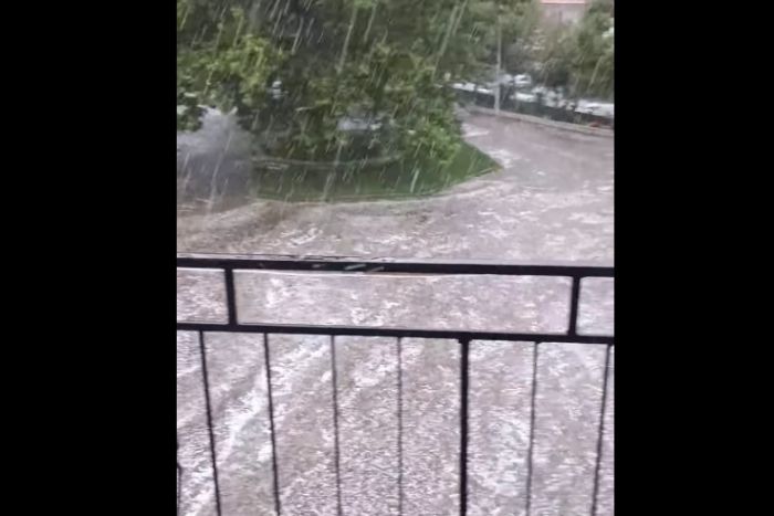 Ζημιές προκάλεσε το χαλάζι στο χωριό Πράσινο Γορτυνίας (vd)