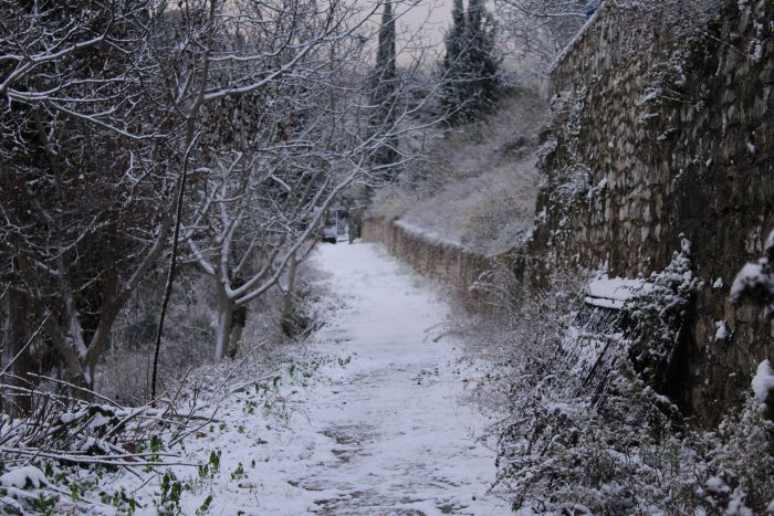 Η χιονισμένη Παναγιά στην Γορτυνία (εικόνες)