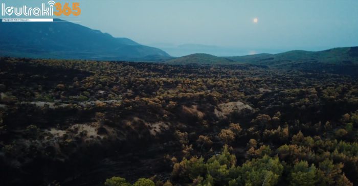 Όλα καμένα ... Drone δείχνει την απίστευτη καταστροφή στα Γεράνεια Όρη (vd)