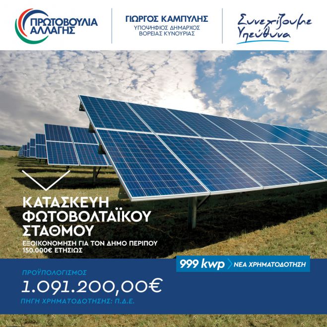 Έ&nu;&tau;&alpha;&xi;&eta; &tau;&omicron;&upsilon; έ&rho;&gamma;&omicron;&upsilon; &laquo;&Pi;&rho;&omicron;&mu;ή&theta;&epsilon;&iota;&alpha; &kappa;&alpha;&iota; &epsilon;&gamma;&kappa;&alpha;&tau;ά&sigma;&tau;&alpha;&sigma;&eta; &Phi;&omega;&tau;&omicron;&beta;&omicron;&lambda;&tau;&alpha;ϊ&kappa;&omicron;ύ &Sigma;&tau;&alpha;&theta;&mu;&omicron;ύ &iota;&sigma;&chi;ύ&omicron;&sigmaf; 999 &kappa;Wp &sigma;&tau;&omicron;&nu; &Delta;ή&mu;&omicron; &Beta;ό&rho;&epsilon;&iota;&alpha;&sigmaf; &Kappa;&upsilon;&nu;&omicron;&upsilon;&rho;ί&alpha;&sigmaf;&raquo;