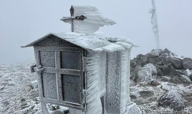 Όλα παγωμένα στην κορυφή της Οστρακίνας!