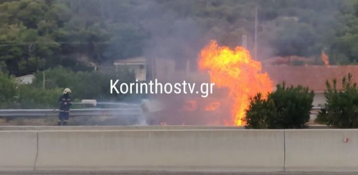 Φωτιά σε Ι.Χ αυτοκίνητο στην Αθηνών – Κορίνθου