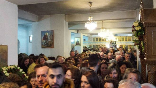 &Eta; &epsilon;&omicron;&rho;&tau;ή &tau;&omicron;&upsilon; &Alpha;&gamma;ί&omicron;&upsilon; &Tau;&rho;ύ&phi;&omega;&nu;&alpha; &sigma;&tau;&eta;&nu; &Tau;&rho;ί&pi;&omicron;&lambda;&eta; (&epsilon;&iota;&kappa;ό&nu;&epsilon;&sigmaf; - &beta;ί&nu;&tau;&epsilon;&omicron;)