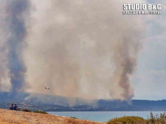 Μεγάλη πυρκαγιά στην Αργολίδα (εικόνες)