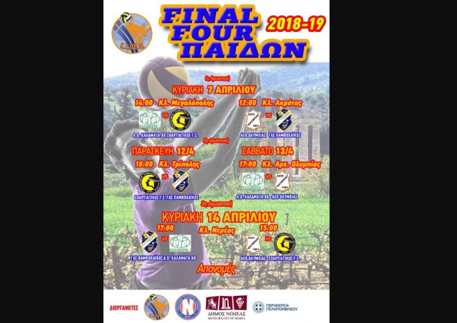 Βόλεϊ | Στη Νεμέα η τελική φάση του Final-4 Παίδων