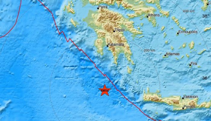 Σεισμική δόνηση νότια της Πελοποννήσου!