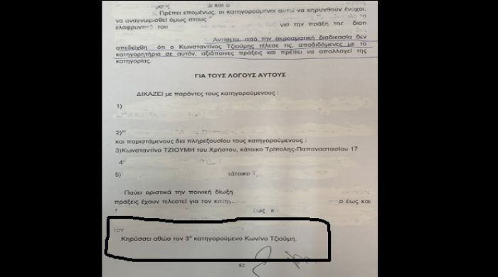 Αυτή είναι η ξεκάθαρη δικαστική αθωωτική απόφαση για τον Κώστα Τζιούμη - "Εκτελούν συμβόλαιο για να με συκοφαντήσουν"