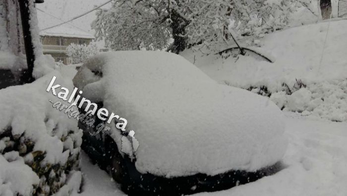 Το χιόνι κάλυψε ολόκληρα αυτοκίνητα στα Βούρβουρα! (εικόνες)
