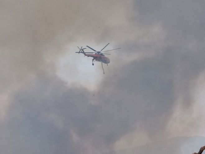 Φωνάζουν στα Τρόπαια |  &quot;Είναι ντροπή. Το ελικόπτερο έκανε 4 ρίψεις και εξαφανίστηκε. Το μέτωπο είναι ενεργό και καίει εντός της Κάπελης&quot;