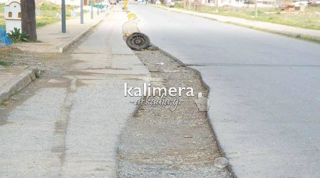 Κατεστραμμένος ο δρόμος στην οδό «Τεγέας» (εικόνες)