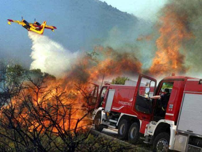 Φωτιά μαίνεται στη Μεσσηνία - 200 στέμματα έχουν ήδη καεί ...