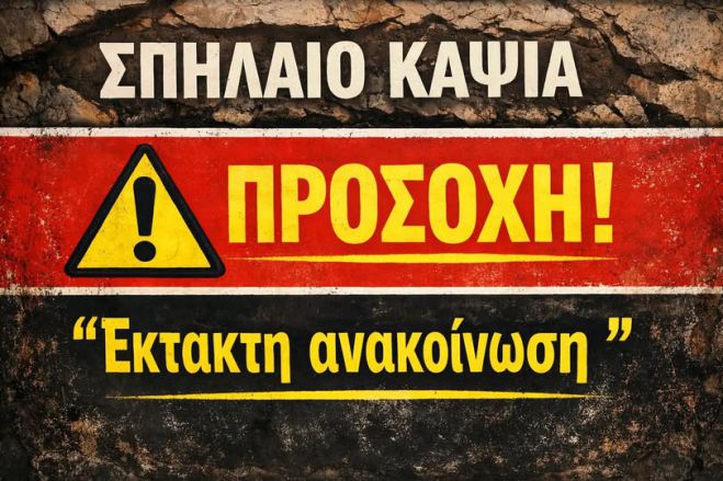 Κλειστό το Σαββατοκύριακο το Σπήλαιο Κάψια