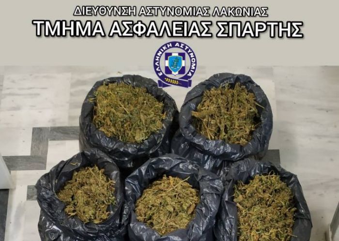 Κατασχέθηκαν 60 κιλά κάνναβης στη Λακωνία