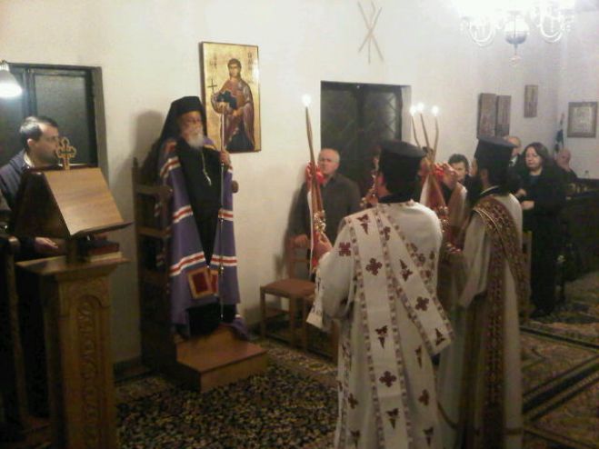 &Eta; &epsilon;&omicron;&rho;&tau;ή &tau;&omicron;&upsilon; &Alpha;&gamma;ί&omicron;&upsilon; &Sigma;&pi;&upsilon;&rho;ί&delta;&omega;&nu;&alpha; &sigma;&tau;&eta;&nu; &Tau;&rho;ί&pi;&omicron;&lambda;&eta; (&epsilon;&iota;&kappa;ό&nu;&epsilon;&sigmaf;)