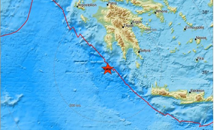 Δύο σεισμοί πάνω από 3 Ρίχτερ νότια της Πελοποννήσου