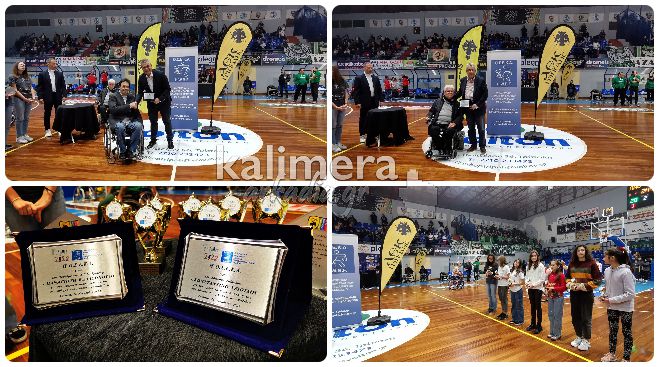 Βραβεύτηκαν Τζιούμης και Βαλασόπουλος στον τελικό του super cup μπάσκετ με αμαξίδιο στην Τρίπολη (vd)