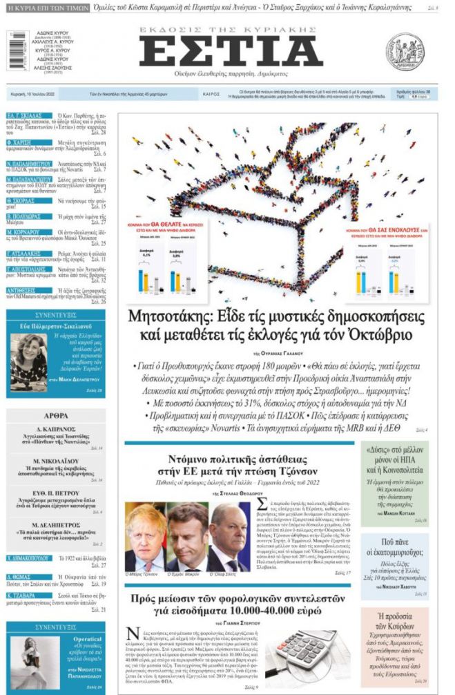 &quot;Εστία&quot;: &quot;Ο Μητσοτάκης είδε τις δημοσκοπήσεις και θα καθυστερήσει τις εκλογές&quot;!