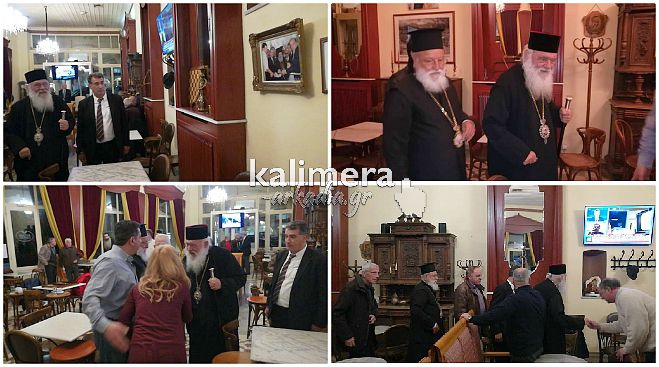 Το &quot;Μεγάλο Καφενείο&quot; της Τρίπολης επισκέφθηκε ο Αρχιεπίσκοπος Ιερώνυμος (εικόνες)