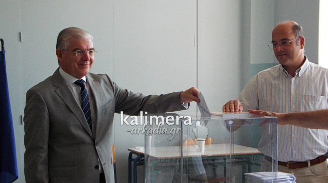 Εκλογές 2015: Στην Τρίπολη ψήφισε ο Ανδρέας Λυκουρέντζος (vd)