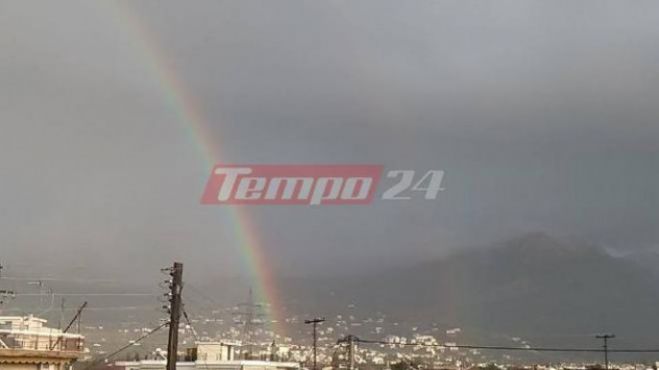Πάτρα: Μετά τη μπόρα, το εντυπωσιακό ουράνιο τόξο! (vd)