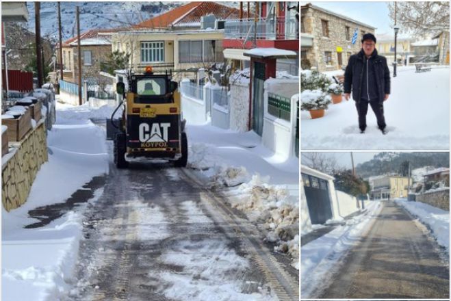 Πρόεδρος Νεστάνης: &quot;Με τη βοήθεια μεγάλου μηχανήματος καθαρισμού του Δήμου Τρίπολης, έμειναν ανοιχτοί οι δρόμοι&quot;