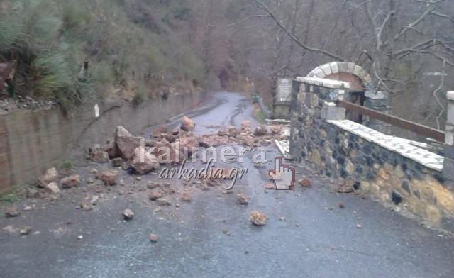 Κακοκαιρία στη Γορτυνία- Έκλεισε δρόμος στα Λαγκάδια, &quot;φούσκωσε&quot; ο Λούσιος (εικόνες)!