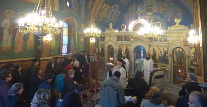 &Eta; &epsilon;&omicron;&rho;&tau;ή &tau;&omicron;&upsilon; &Alpha;&gamma;ί&omicron;&upsilon; &Nu;&epsilon;&omicron;&mu;ά&rho;&tau;&upsilon;&rho;&alpha; &Delta;&eta;&mu;&eta;&tau;&rho;ί&omicron;&upsilon; &sigma;&tau;&eta;&nu; &Tau;&rho;ί&pi;&omicron;&lambda;&eta; (&epsilon;&iota;&kappa;ό&nu;&epsilon;&sigmaf;)