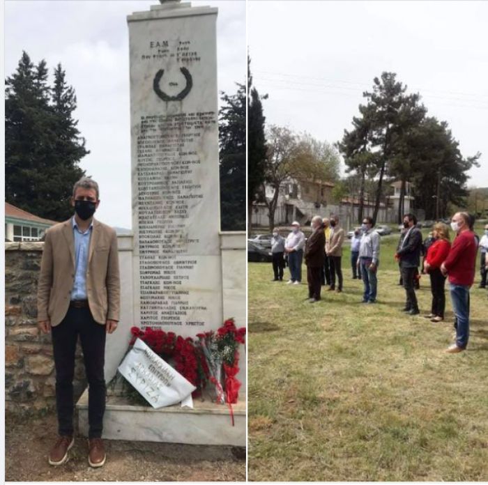 Στεφάνι από τον τοπικό ΣΥΡΙΖΑ στο μνημείο για τους 40 εκτελεσθέντες αγωνιστές στον Άγιο Αθανάσιο Τρίπολης