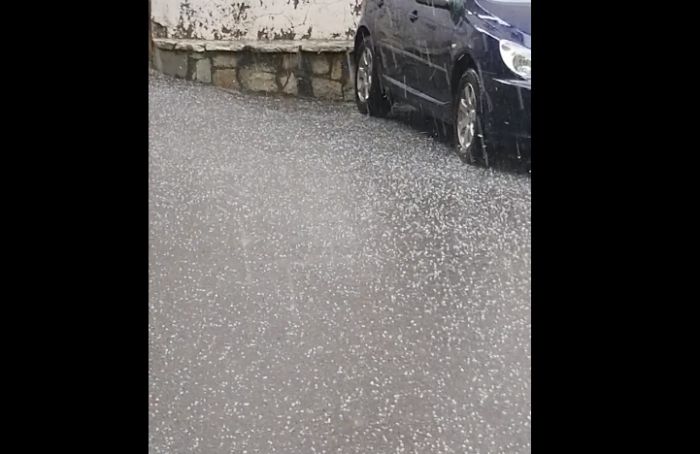 Γορτυνία | Ισχυρή χαλαζόπτωση στα Λαγκάδια (vd)