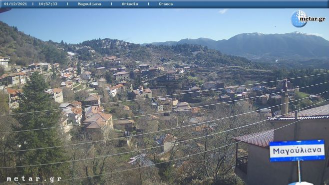 &quot;Πασπαλισμένα&quot; από χιόνι τα Μαγούλιανα Γορτυνίας