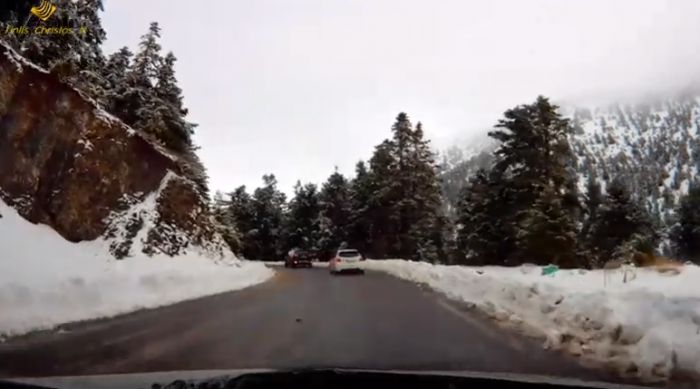 Οδηγώντας προς το Χιονοδρομικό Κέντρο Μαινάλου - Δείτε τη διαδρομή! (vd)