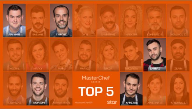 MasteChef | &Sigma;&tau;&omicron; top-5 &omicron; &Alpha;&rho;&gamma;ύ&rho;&eta;&sigmaf; &Alpha;&gamma;&lambda;&alpha;&mu;ί&sigma;&eta;&sigmaf; &alpha;&pi;ό &tau;&omicron;&nu; &Kappa;&omicron;&sigma;&mu;ά &Alpha;&rho;&kappa;&alpha;&delta;ί&alpha;&sigmaf;!