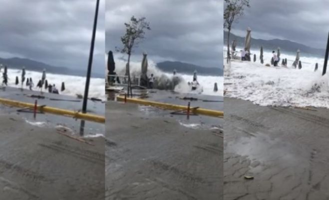 Βίντεο-σοκ από την Καλαμάτα |Τα κύματα «καταπίνουν» εργαζόμενους που μαζεύουν ξαπλώστρες