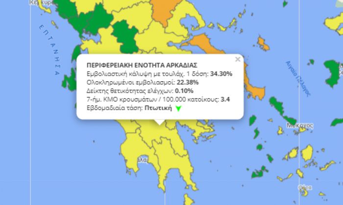 Παραμένει "κίτρινη" η Αρκαδία!