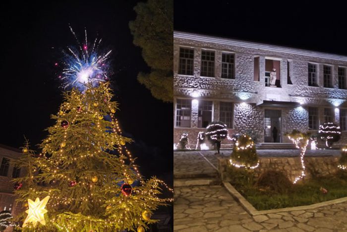 Φωταγωγήθηκε το Χριστουγεννιάτικο Δένδρο στο Ελληνικό Γορτυνίας (εικόνες)